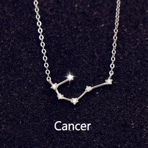 Jewelry - Sterling Silver Diamond Zodiac Necklace--Cancer
